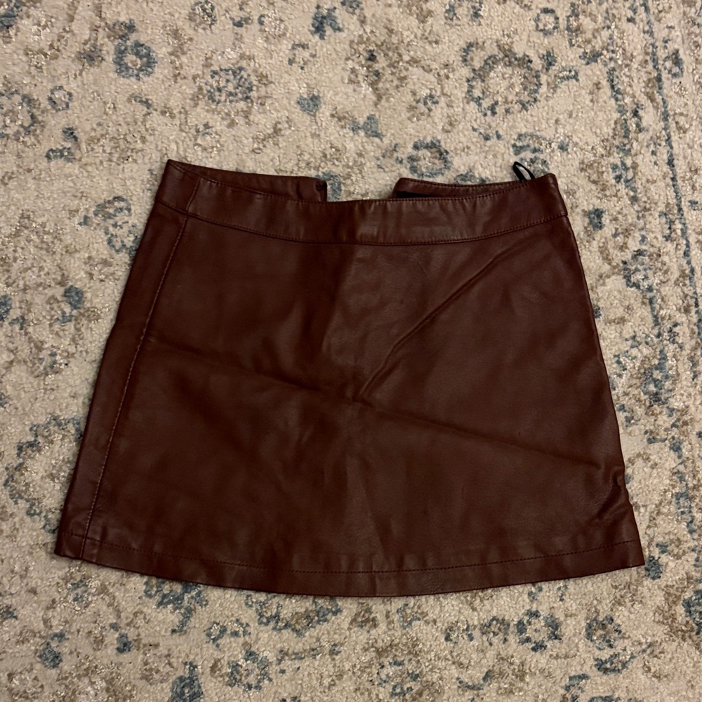 Forever 21 Chocolate Brown Faux Leather Mini Skirt